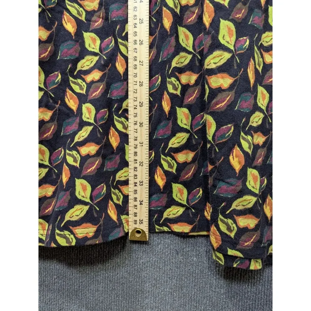 Ulla Popken Tunic Dress Womens 20/22 Pockets Leaf Print Empire Knit A Line